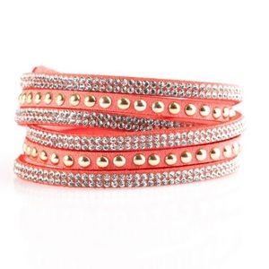 Rhinestone Embellished Wrap Bracelet